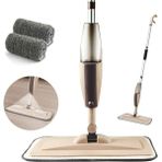 Ez Jet Microfiber Bezli Deterjan Hazneli Sprey Mop Bej + 6 Yedek Bez - Krem