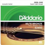 EZ890 Akustik Gitar Tel Seti, 85/15 Bronze, Super Lıght