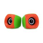 Ezeey T11 Mini 1+1 Ses Bombası USB 2.0 Stereo Hoparlör Yeşil - Turuncu