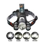 Ezel Glory Boruit T6 Kafa Feneri 5000 Lumens 3xcree Xm-T6+2r5 Lamba LED Kamp Lambası