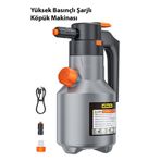 EZERE 2L Yüksek Basınçlı Şarjlı Köpük Makinası Oto Yıkama Pompası Köpük Püskürtücü, GRİ