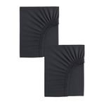 Ezgi 2 Adet Pamuklu Ve Lastikli 60 X 120 X 15 Cm Penye Bebek Çarşaf Antrasit, 20Y2604587700120