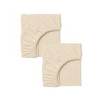 Ezgi 2 Adet Pamuklu Ve Lastikli 60 X 120 X 15 Cm Penye Bebek Çarşaf Krem, 20Y2604587700120