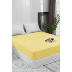 Ezgi Battal Ve Büyük Yataklar İçin Lastiksiz Düz Renk Çarşaf 240X260 Cm Sarı, LastiksizBattal
