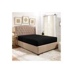 Ezgi Battal Ve Büyük Yataklar İçin Lastiksiz Düz Renk Çarşaf 240X260 Cm Siyah, LastiksizBattal