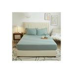Ezgi Çift Kişilik Lastikli Kumaş Çarşaf + 2 Yastık Kılıfı Adaçayı 180x200, CiftCarsafSeti