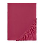 Ezgi Organik%100 Pamuk Lastikli Bebek Çarşafı Geniş Ölçü Aralığı Bordo 60x120 cm, bebekcrsf