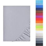Ezgi Organik%100 Pamuk Lastikli Bebek Çarşafı Geniş Ölçü Aralığı Gri 60x120 cm, bebekcrsf