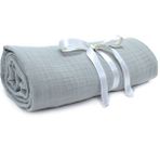 Ezh %100 Pamuklu 4 Kat Müslin Bebek Battaniyesi 120X110 cm - Açık Gri