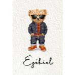 Ezékiel: Cahier personnalisé avec prénom Ezékiel | Cadeau d'anniversaire pour enfant, garçon, homme, copain ... | Nounours | 110 pages lignée, Petit Format 6x9 pouces (15,24 x 22,86 cm)