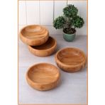 EZMK EV GEREÇLERİ Balsa Bambu Yuvarlak Çerezlik - 9 Cm | 4 Adet