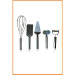 Ezmk Ev Gereçleri Beşli Mutfak Seti, Çırpıcı, Spatula, Soyacak, Pizza Kesici, Rende | 5'li