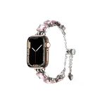 Ezotech Apple Watch 7 45Mm Zore Krd-115 Renkli Taş Tasarımlı Kordon-Rose Pembe