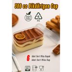 Ezu Home 6'lı Tiramisu Cup 300 cc Mika Kase Plastik Şeffaf Kapaklı Sunum Kabı Tatlı & Meze Ve Salata Kap