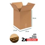 Ezupack 10 Adet Çift Oluklu eticaret Kargo Kutu Karton Koli 27x27x34 Taşıma, Arşiv, Depolama,Taşınma,Kitap