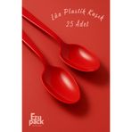 Ezupack 25'li LÜX SERT PLASTİK Kırmızı Kaşık Parti Doğum Günü Sunum Davet Nişan Söz Kullan At Organizasyon