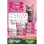 Ezupack 35'li Kedi Kumu Torbası Pudra Kokulu Büzgülü Poşet Pet Evcil Hayvan Kedi Tuvaleti 5 Paket 82x50cm