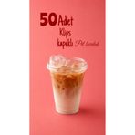 Ezupack 50Lİ 350 cc Kapaklı SERT Plastik Bardak Pet Bardak Limonata Soğuk İçecek Kahve Latte Bardağı