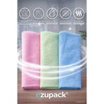 Ezupack İthal 3'lü İpek Dokulu Parlak Mikrofiber Temizlik Bezi, Cam, Araba, Mutfak, Fiber Bez (40 X 40 CM)