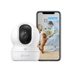 EZVIZ 2K WiFi IP Kamera, İki Yönlü Sesli Güvenlik Kamerası, 350° Pan/55° No, Hareket Makbuzu, Çocuklar için SD Kart Yuvası, Alexa, Cloud Service, CP1 ile uyumludur