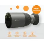 Ezviz BC1C - 4 MP Wi-Fi Bataryalı Bullet Kamera (H.265) 2K+ çözünürlük; 32GB eMMC; Çift yönlü konuşma; IP66; H.265; 270 gün pil; Renkli gece görüşü; İnsan algılama; Güneş paneli desteği; Wi-Fi 2.4GHz