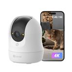 EZVIZ C6N 4K 360° İç Mekan Wi-Fi Güvenlik Kamerası, Bebek ve Evcil Hayvan Monitörü, İnsan Algılama, Akıllı Takip, Çift Yönlü Konuşma, Gece Görüşü