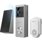 Ezviz Ezvız Cp3 Pro Pilli Görüntülü Kapı Zili ve Zil Ch1, Kameralı Kablosuz Zil, Kişi Algılama, 2k ve Renkli Gece Görüşü, Iki Yönlü Ses, 8 GB Emmc Depolama, Güneş Panelli Görüntülü Kapı Zili + Zil Kiti