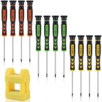 Ezydka 12 adet mini tornavida seti, mini gözlük tornavida, 1 mıknatıslı, 17 cm saatçi tornavida, yıldız / torx/düz tornavida seti, küçük onarım, parçaların değiştirilmesi için