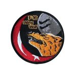 F-16 Biting Wolf Nakış Işleme Arma Patch Peç 9,5 Cm Çok Renkli