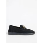 F By Fabrika Helga Siyah Deri Kadın Loafer Ayakkabı