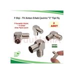 F Dişi - Tv Anten Erkek Çevirici L Tipi Fiş - 2 Adet