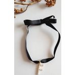F HARF TARZ İNCİLİ KURDELA CHOKER KOLYE