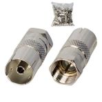 F KONNEKTÖR ERKEK 60 OHM DİŞİ ÇEVİRİCİ METAL KONNEKTÖR