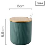 F Seramik Baharat Pot Mutfak Malzemeleri Kutusu Ev Kombinasyonu Mutfak Malzemeleri Şişe Yağ Tuz Potu, Bambu Tabanlı 3 Takım (Yurt Dışından) - Pepper Shakers - Renkli