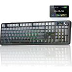 F108 Pro Ekranlı Mekanik Klavye Nimbus Switch RGB Hot Swap 8000mAh Gri Oyuncu Klavyesi