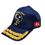 F16 TURKISH AIR FORCE LACİVERT ÇİFT DEFNE DALI İŞLEMELİ