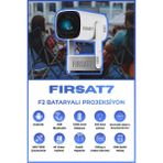 F2+ Bataryalı Projeksiyon Cihazı Taşınabilir 4K Destekli 1080P Android Sistemli Projektör - Beyaz
