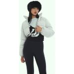 F21 Crop Şişme Mont - Gri - L