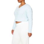F21 Plus Size Crop Kazak - Açık Mavi