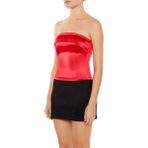 F21 Straplez Yaka Saten Büstiyer - Kırmızı - XL