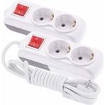 F293E 2'li Anahtarlı Grup Priz - 10 Metre Uzunluk ile Güvenli ve Pratik Elektrik Kullanımı - Beyaz