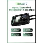 F5 Motorsiklet Scooter Kamerası Gps ve Monitörlü Panoramik 170 Derece Ön+Arka Görüş Kamerası Wifi Hd - Siyah
