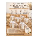 F&A Candle 30 ADET Kişiye Özel El Yapımı Ayıcık Mum – Vanilya Kokulu Nikah Nişan Kına Cinsiyet Partisi Hediyelik