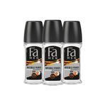 Fa Men Invisible Power Roll-On 50 ml Erkek Deodorant - 3 Adet 48 Saat Kalıcı Kıyafet Korumalı