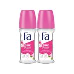 Fa Pink Passion Kadın Roll-On Deodorant Seti 2×50 ml, Çiçek Kokusu, 48 Saat Koruma