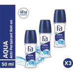 Fa Roll-On Fresh Koku Unisex 48 Saat Koruma Pudrasız Alkol İçermeyen Beyaz Leke Önleyici 3×50 ml