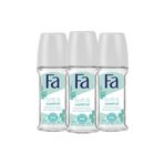 Fa Soft & Control Roll-On 50 ml Kadın Deodorant - 3 Adet 48 Saat Kalıcı Yasemin Kokusu
