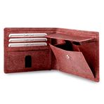 Fa.Volmer ® RFID korumalı Hindistan cevizinden sürdürülebilir cüzdan, 6 kart bölmesi, bozuk para bölmesi ve alışveriş arabası çipi tutucu, hediye kutusu dahil | Model: Jakarta, Kırmızı, M, Klasik