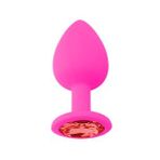FAAK Backpart Taşlı Silikon Anal Tıkaç - Pembe