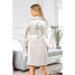 Faal 5906 Kadın Saten Bride Sabahlık-Beyaz - XL